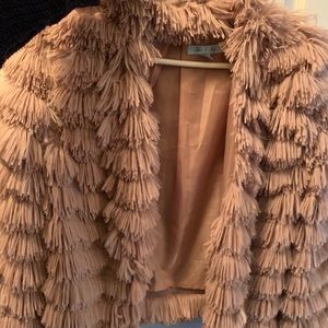 She & sky faux fur jacket